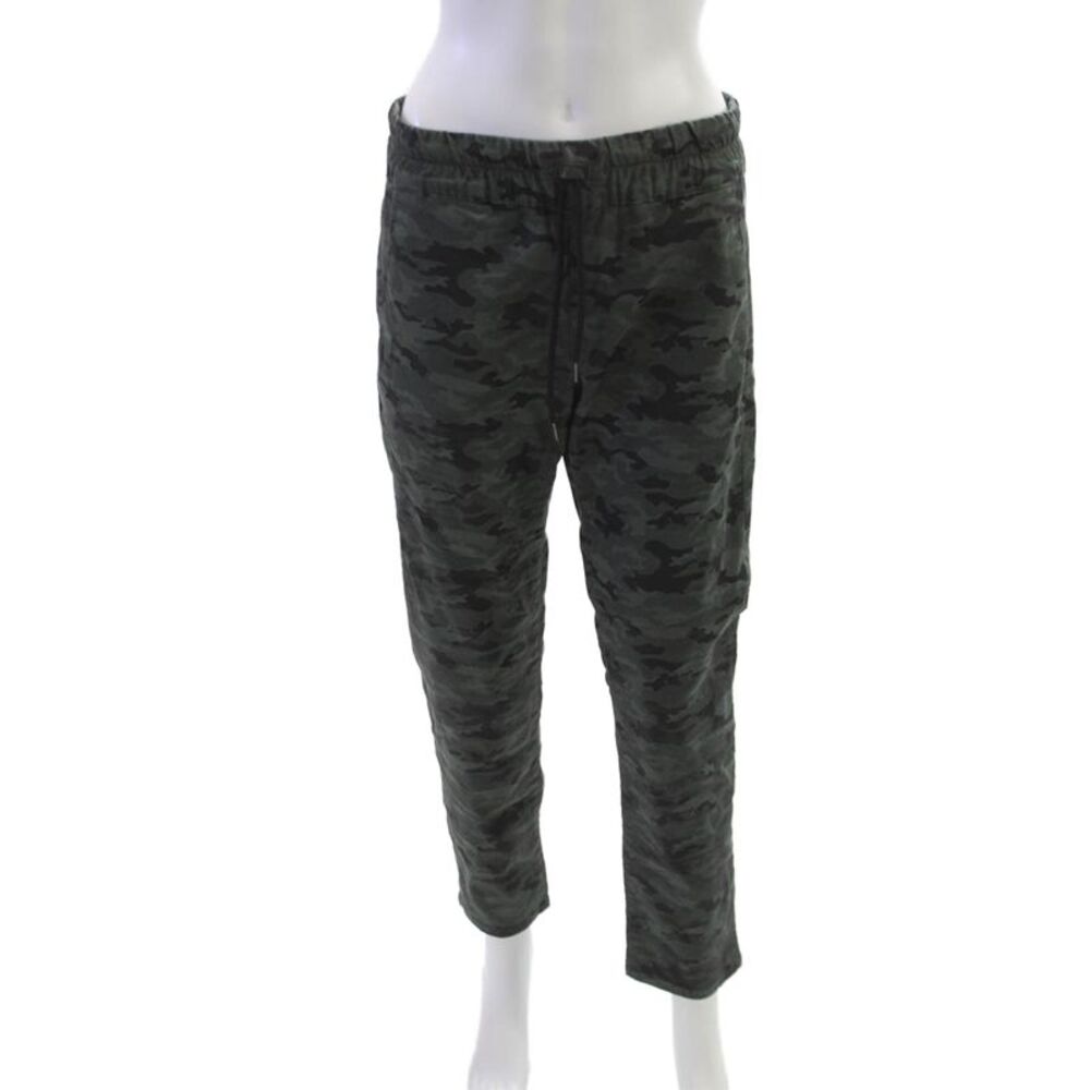 Flog Mens Jogger Pants Camouflage Green Drawstring 98% Cotton Size 30
